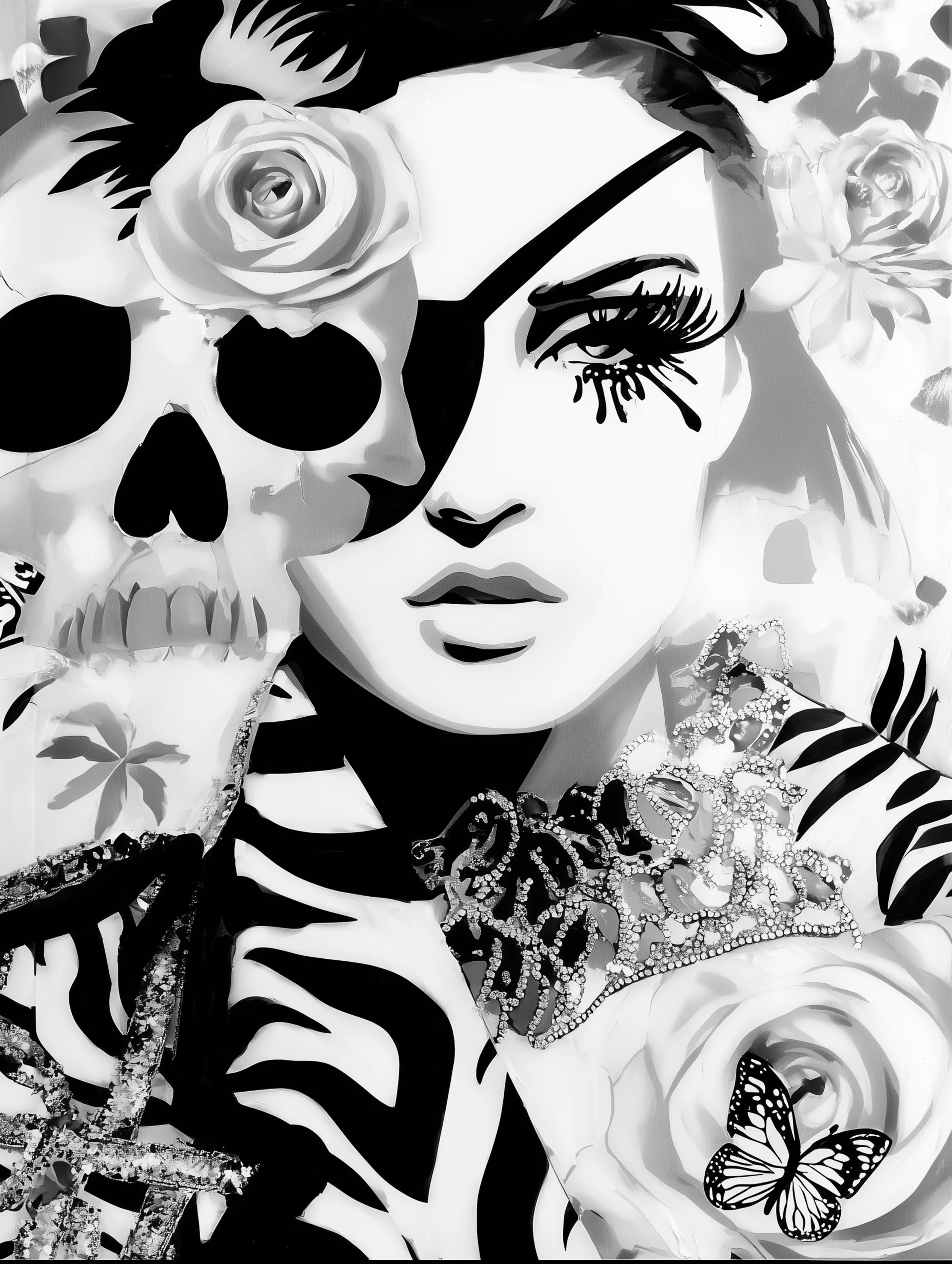 Free printable pirate coloring pages for adults featuring long lashes pirate wearing eye patch